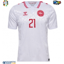 Moški Nogometni dresi Danska Morten Hjulmand #21 Gostujoči EP 2024 Kratek Rokav